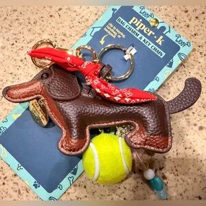 Piper K Dachshund Dog Keychain and Bag Charm NWT